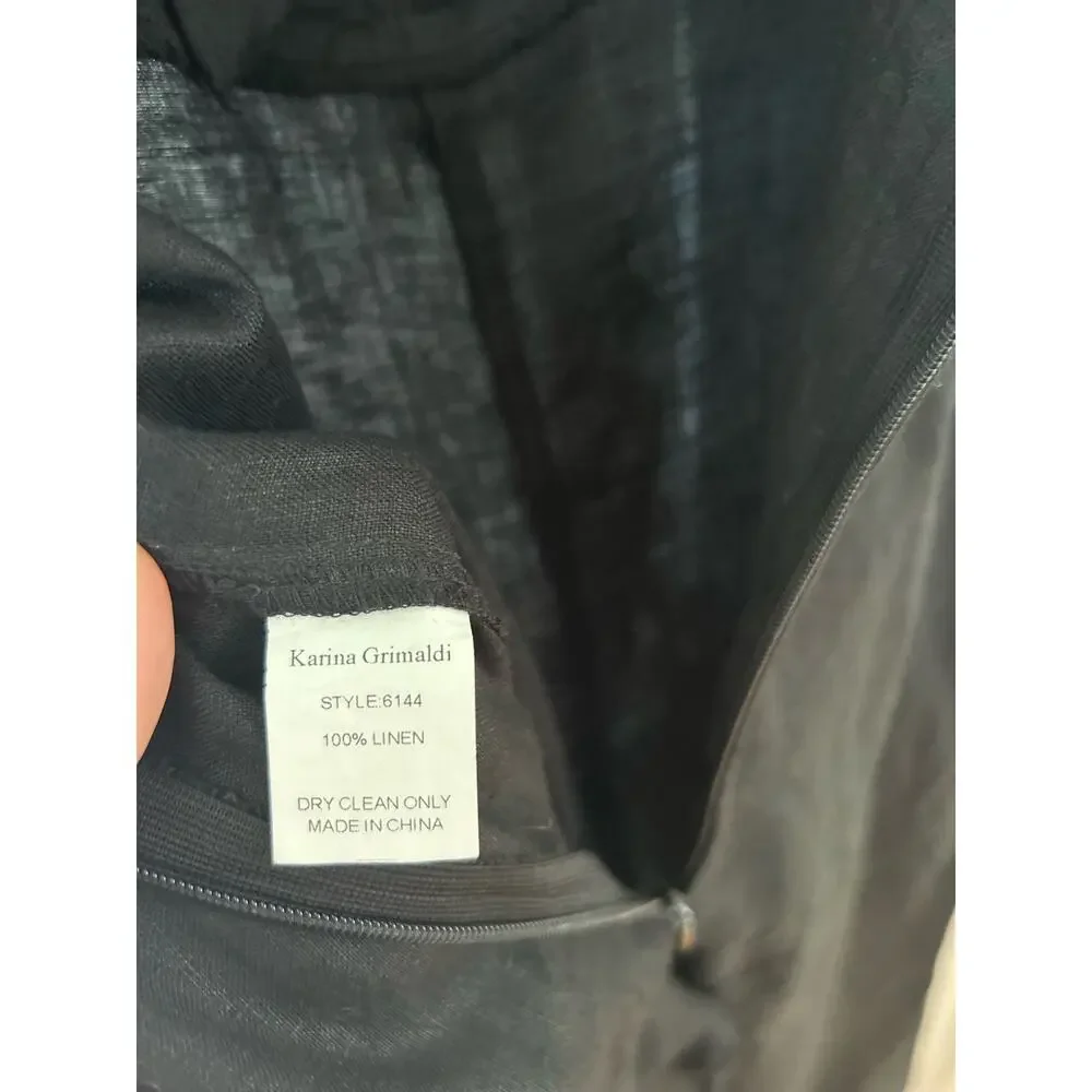 Karina Grimaldi Nelia Black Linen Bow Front Jumpsuit Revolve - Picture 8 of 9